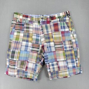 Polo Ralph Lauren Shorts Men 35 Multicolor Patchwork Madras Plaid Cotton Classic